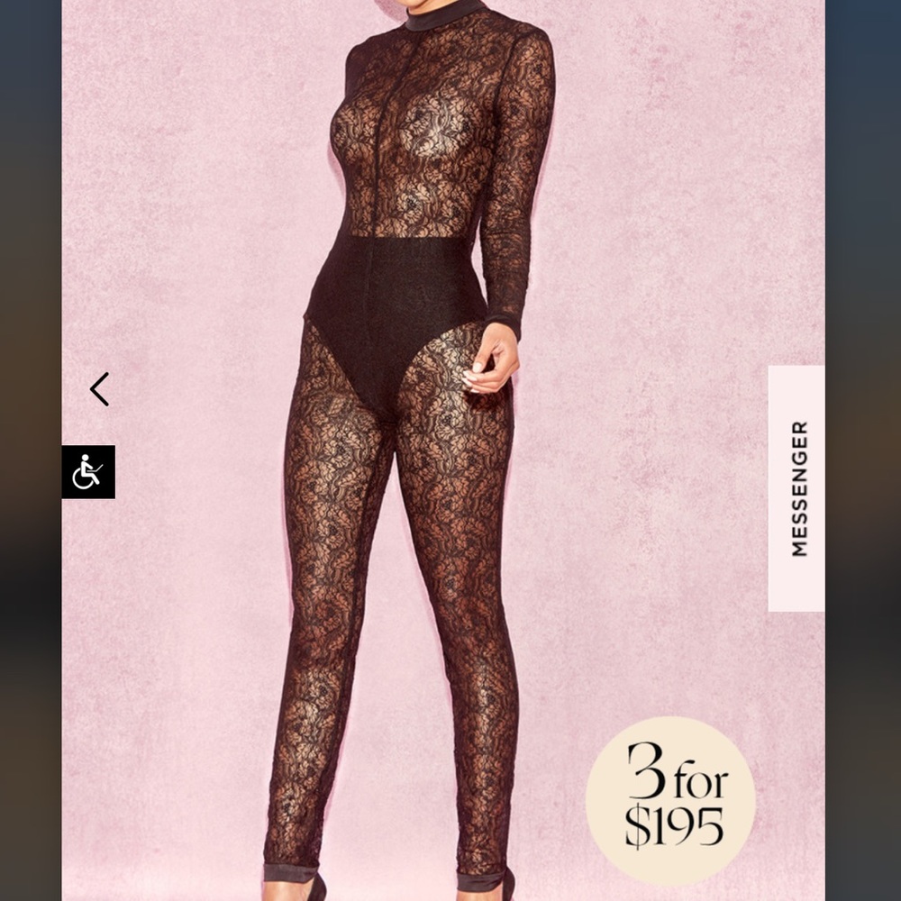 HOUSE OF CB RUDI BLACK SHEER JUMPSUIT